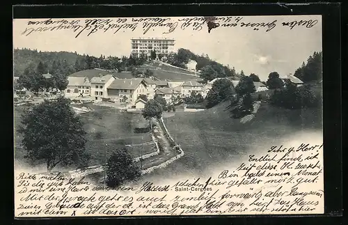 AK Saint-Cergues, Teilansicht mit Feldweg
