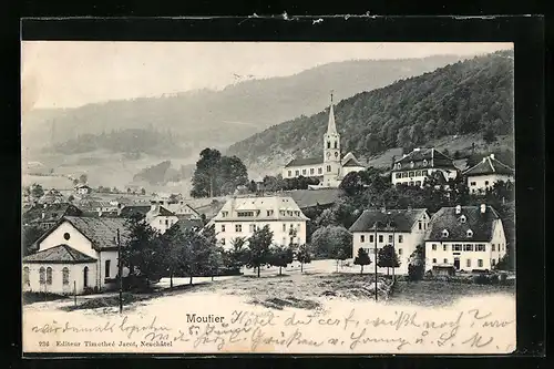 AK Moutier, Ortspartie mit Kirche