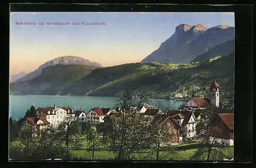 AK Beckenried, Ortspartie mit Niederbauen u. Fronalpstock