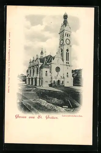 AK St. Gallen, Ansicht der Linsenbühlkirche