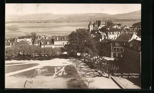 AK Nyon, Place Perdtemps les Alpes et Mt. Blanc