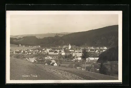 AK Kácov n. Saz., Ortsansicht aus der Vogelschau