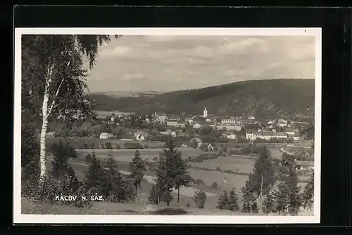 AK Kácov n. Sáz., Gesamtansicht aus der Vogelperspektive