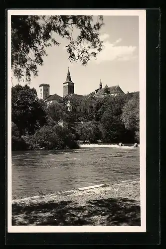 AK Sasau, Ortspartie mit Flusslauf