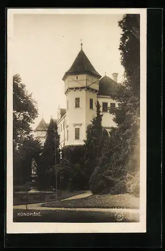 AK Konopiste, Anblick eines prächtigen Gebäudes