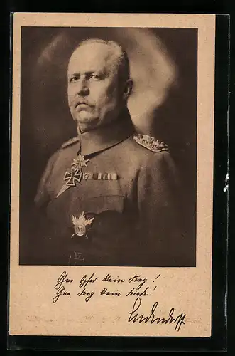 AK Leutnant Erich Ludendorff, Portrait mit Orden