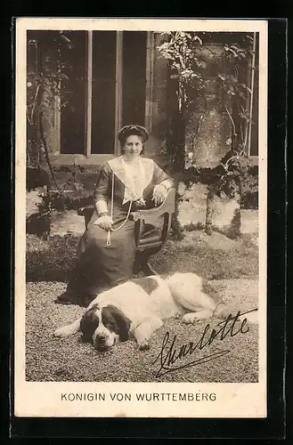 AK Portrait Charlotte von Württemberg, Bernhardiner