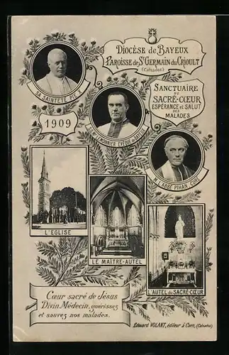 AK Diocèse de Bayeux, Paroisse de St. Germain du Crioult, Papst Pius X. 1909