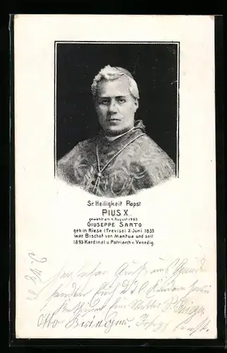 AK Papst Pius X., Giuseppe Sarto, gewählt am 4. August 1903