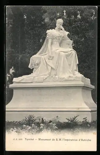 AK Territet, Monument de l`Imperatice d`Autriche, Kaiserin Elisabeth-Denkmal