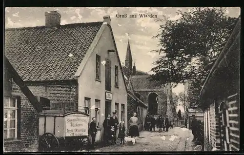 AK Wiarden, Strassenpartie mit Bäckerei