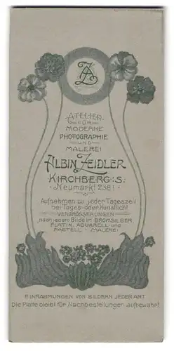 Fotografie Albin Zeidler, Kirchberg i. S., Monogramm des Fotografen mit floarler Verzierung