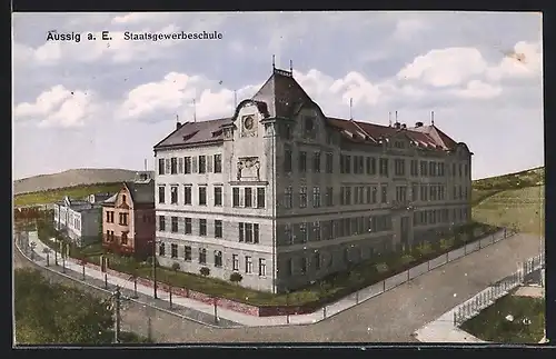AK Aussig a. E., Staatsgewerbeschule