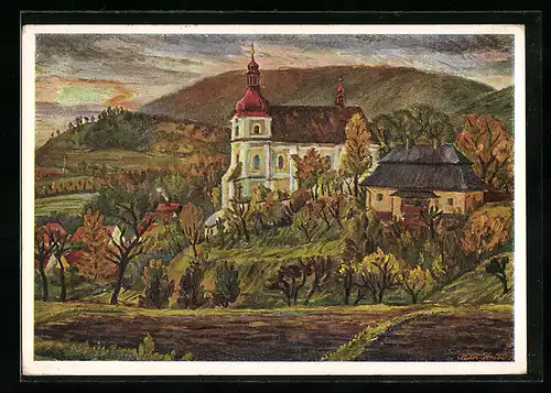 Künstler-AK Bestwin, St. Johanneskirche