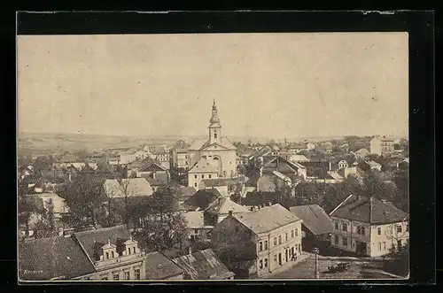 AK Ceská Trebová, Ortspartie aus der Vogelschau