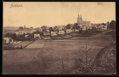 AK Zamberk, Generalansicht der Ortschaft