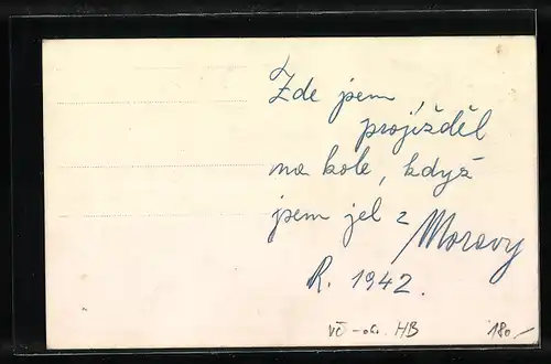 AK Ledec n. Saz., Flusspartie mit Stadtansicht