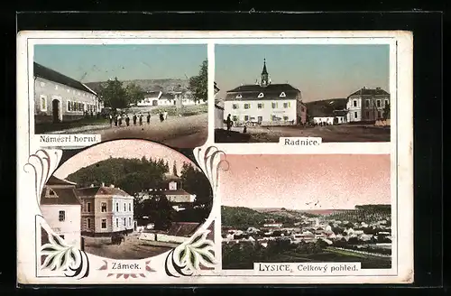 AK Lysice, Námésti horni, Radnice, Zámek