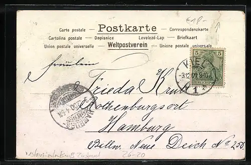 Lithographie Kiel, Blumencorso v. d. Kaiserpaare auf der Staffelei