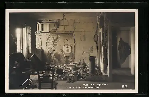 AK Wien, Februaraufstand 1934 in Österreich, Im Goethehof