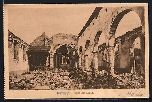 AK Holoby, Ruine der Kirche