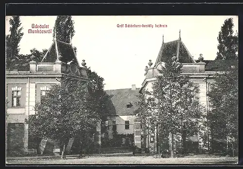AK Munkács, Gról Schönborn-kastély bejárata