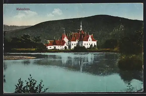 AK Mukacevo, Uferpartie mit Schloss
