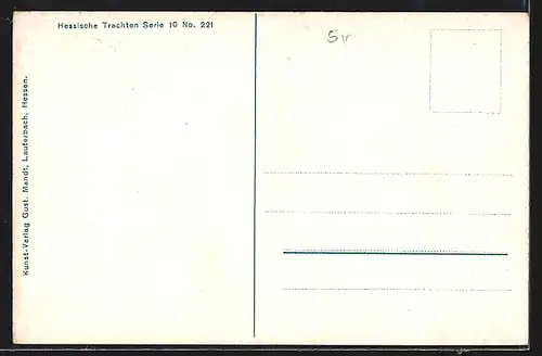 AK Junge Mädchen in hessischer Tracht