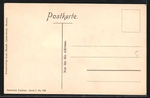 AK Mann in hessischer Tracht beim Zeitungslesen