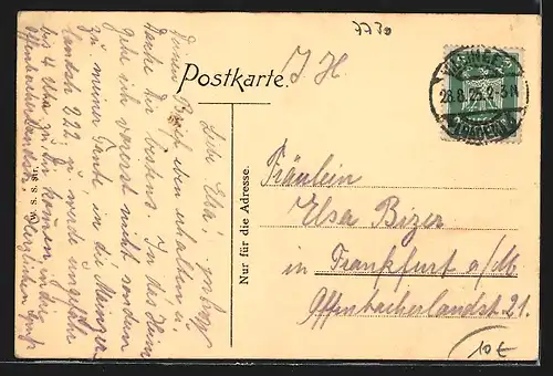 AK Villingen, Hotel Blume-Post in der Bickenstrasse