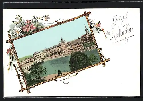 AK Heilbronn, Ortsansicht mit Brücke