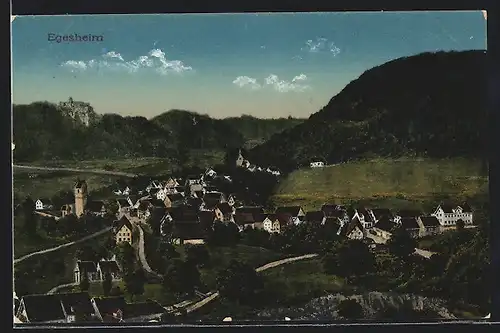 AK Egesheim, Ortsansicht mit Ruine