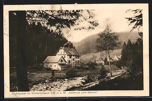 AK Schönmünzach, Gasthaus zum Mohren, Gebäudeansicht