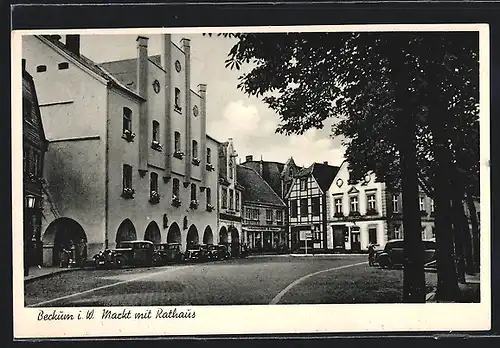 AK Beckum, Markt mit Rathaus