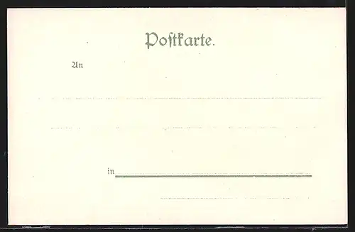 Lithographie Schwäb. Gmünd, Ortsansicht im Passepartoutrahmen