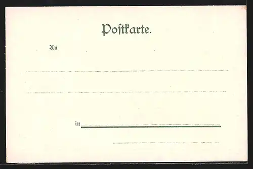 Lithographie Schwäb. Gmünd, Ortsansicht im Passepartoutrahmen