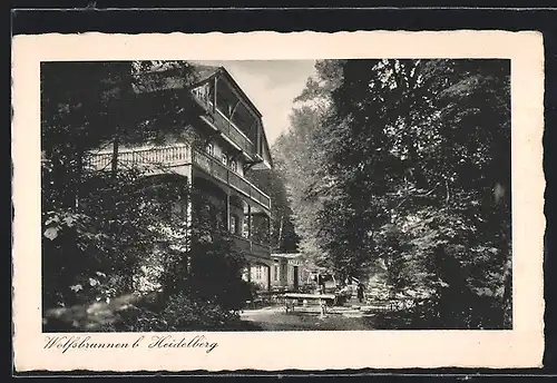 AK Schlierbach-Heidelberg, Cafe-Restaurant Wolfsbrunnen