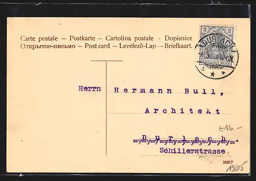 AK Durlach, Hauptstrasse mit Schulgebäude