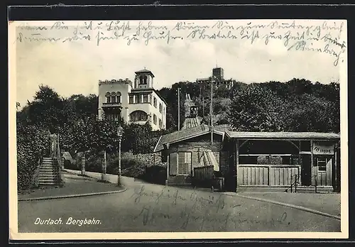 AK Durlach, Blick zur Bergbahn