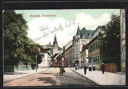 AK Durlach, Blick in die Hauptstrasse