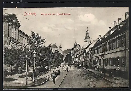 AK Durlach, Partie an der Hauptstrasse