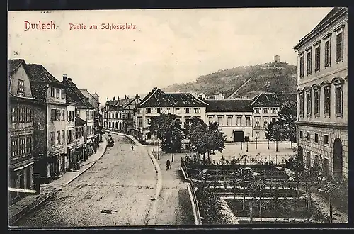 AK Durlach, Strassenpartie am Schlossplatz