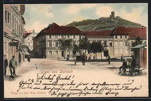 AK Durlach, Strassenpartie im Ort