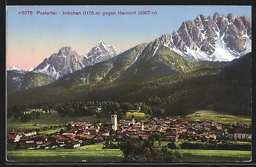 AK Innichen /Pustertal, Ortsansicht gegen Haunold