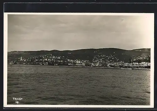 AK Triest, Dampfer und Schiffe am Hafen