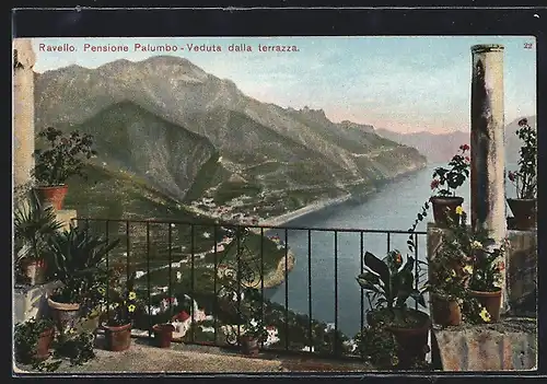AK Ravello, Pensione Palumbo, Veduta dalla terrazza