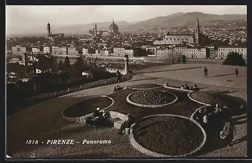 AK Firenze, Panorama mit Parkpartie