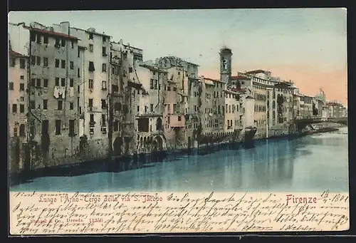 AK Firenze, Lungo l` Arno-Tergo della via S. Jacopo