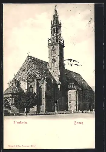 AK Bozen, Ansicht der Pfarrkirche