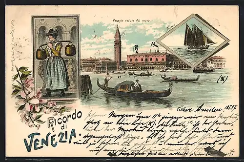 Lithographie Venezia, Veduta dal mare